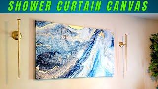 *NEW* DIY SHOWER CURTAIN WALL ART  Under $20