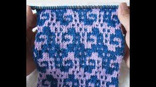 Mosaic knitting slip stitch 2 color pattern knit247