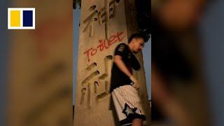Chinese man spray-paints word ‘toilet’ and urinates on Tokyo shrine