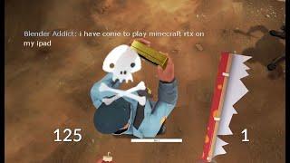 soldier tf2 plays rtx minecraft on his ipad and dies