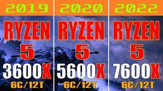 RYZEN 5 3600X vs RYZEN 5 5600X vs RYZEN 5 7600X  PC GAMES TEST 
