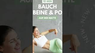 BEINE BAUCH & PO Workout für Anfänger  ohne Springen Kniebeugen Ausfallschritte  Tina Halder