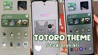 customize your android phone aesthetic   Totoro studio ghibli theme  Samsung ao3s