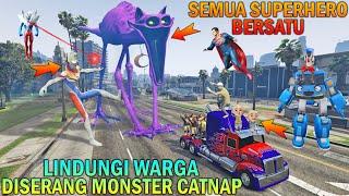PROTECT CITIZENS ATTACKED BY GIANT CATNAP MONSTERS UPIN IPIN IS CHASED - GTA 5 BOCIL SULTAN
