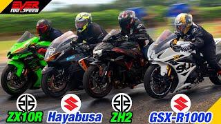 Ninja ZX10R  Suzuki HAYABUSA  Kawa ZH2  Suzuki GSX-R1000  DRAG RACING Track Times 2023