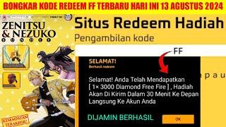 KODE REDEEM FF TERBARU HARI INI 13 AGUSTUS  2024 BURUAN REDEEM DAPAT DIAMOND