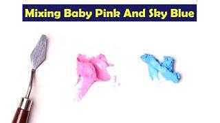 Mixing Baby Pink And Sky Blue - What Color Make Baby Pink And Sky Blue - Mix Acrylic Colors