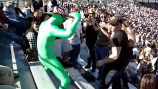 UCF Green Man gets punched then kicked in the balls