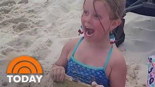 Girl ‘finds’ buried treasure chest on first trip to the beach