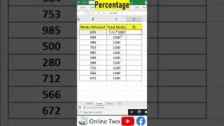 Percentage  Find Percentage in Excel  Excel Formula  Function