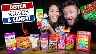 American & German Try DUTCH SNACKS & CANDY for the FIRST TIME