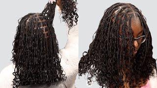 SHORT Goddess Braids Tutorial  human hair curls 28 braiding hair step-by-step install