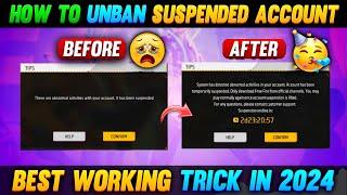 How To Unban Free Fire ID 2024  Free Fire ID Suspended Problem Solution  Recover Banned ID