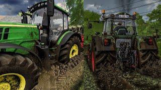 New real mud system on Farming Simulator 22 getting every tractor stuck in mud