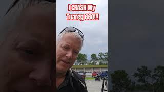 MOTORCYCLE CRASH  my Tuareg 660 is a mess  #motorcyclecrash #tuareg660 #outbackmotortek #lucky