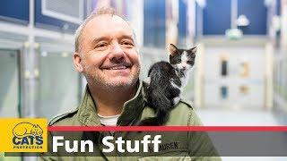 Bob Mortimer visits Cats Protection