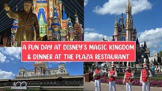 spending the day at disneys magic kingdom  dinner at the plaza restaurant on main street u.s.a