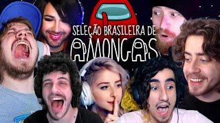 MONTANDO UM TIME PROFISSIONAL DE AMONG US  Cellbit Canella Defante Samira Luba Felps e Gabi