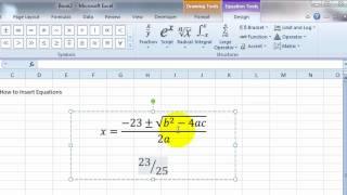 VideoExcel - How to insert Equations in Excel 2010