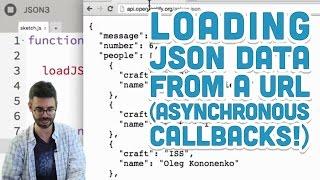 10.4 Loading JSON data from a URL Asynchronous Callbacks - p5.js Tutorial