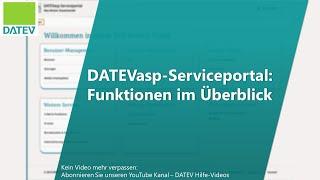 DATEVasp-Serviceportal Funktionen im Überblick