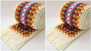 كوفيه كروشيه سهله جدا وبسيطه وطريقه المقاسات . اسرع كوفيه كروشيه في نصف ساعه . Crochet scarf