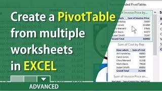 Create a PivotTable in Excel using multiple worksheets by Chris Menard