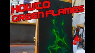 Step by Step Tutorial Airbrush Candy Green Flames