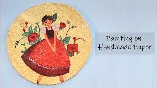 Painting on Handmade Paper  How to paint on Handmade paper  Watercolor Painting