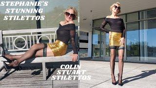 GORGEOUS COLIN STUART STILETTOS WITH THIGH HIGH FASHION HOSIERY