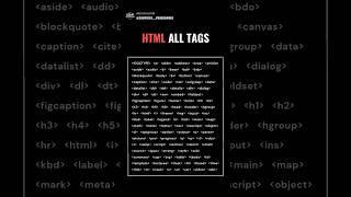 All HTML Tags in One Video  #webdeveloper