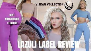 I FOUND THE BEST NONSCRUNCH LEGGINGS  Lazuli label V seam collection activewear tryon haul review