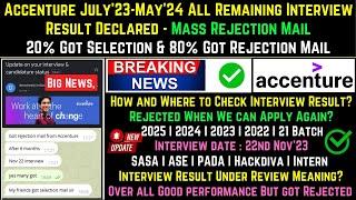 Accenture Remaining Interview Result Declared  Mass Rejection Mail  Few Selection Wait or Move On?