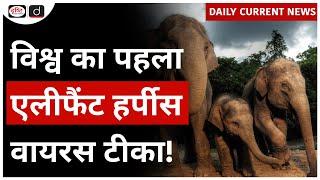 Elephant Harpes Virus   EEHV vaccine  Daily Current News  Drishti IAS