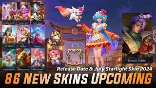 MOBILE LEGENDS ALL UPCOMING SKINS 2024 - RELEASE DATE & JULY STARLIGHT SKIN 2024  ML LEAKS