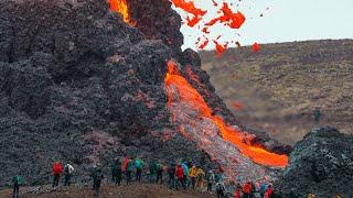 PEOPLE WERE TOO CLOSE HOW IT ALL STARTED-RAW FOOTAGE FROM THE 2ND DAY-Iceland Volcano-20.03.2021