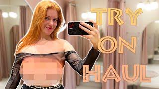 2024 Transparent Try On Haul  See-Through & Braless Vibe at Mall