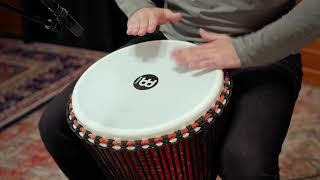 Meinl Percussion 14 Rope Tuned Travel Djembe Synthetic Head Pat. Pharaos Script PADJ1-XL-F