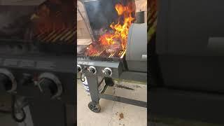 *WARNING*  WHAT NOT TO DO GAS GRILL FIRE