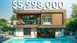 Inside a $5998000 Los Angeles Modern SMART HOME with Glass Infinity Edge Pool