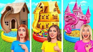 One Colored House Rich vs Broke vs Giga Rich  Crazy Challenge by Multi DO Smile