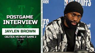 Jaylen Brown CREDITS Heat Response in Game 2  Celtics Postgame Interview