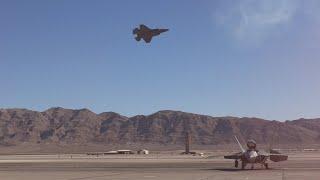 F-35 Combined Air Demonstration at Nellis AFB. Aviation Nation. Sunday. 4K 60fps. 2022.