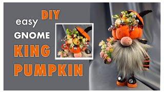 Gnome King Pumpkin DIY. Pattern PDF. Halloween #gnomepumpkin