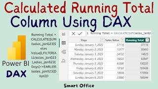 Calculate Running Total in Power BI using DAX function