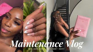 TRAVEL MAINTENANCE VLOG  new nails fulani braids shein haul pack with me + more
