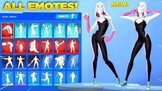 SPIDER GWEN SKIN Showcase with All Fortnite Dances & Emotes Fortnite Chapter 3 Season 4