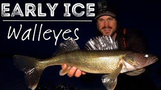 OVERLOOKED Location for Early Ice Walleyes  Ice Fishing Walleye Locations & Presentations