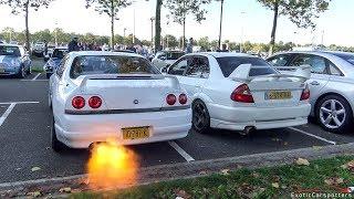 Nissan Skyline R33 GTS-T - Huge Anti-Lag Flames & Burnout 