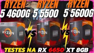 Ryzen 5 4600G vs Ryzen 5 5500 vs Ryzen 5 5600G  - RX 6650 XT Phantom - Testes em 10 Games 1080P